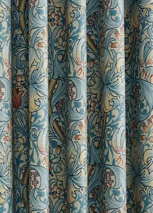 Jacquard curtain red flowers and birds classic style
