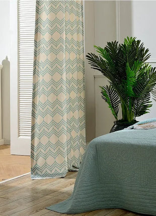 Blue Curtain Hexagon Patterns