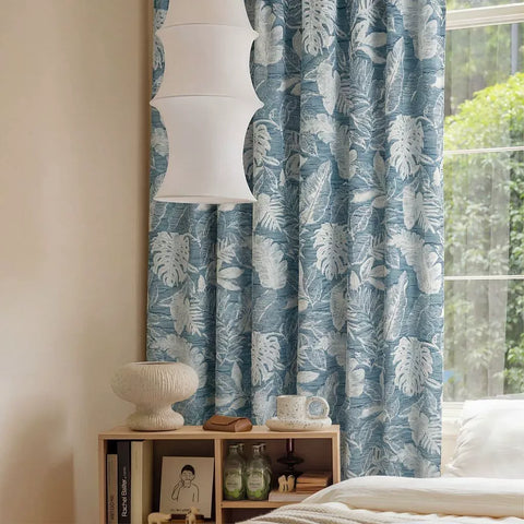 Contemporary style light blue blackout curtain