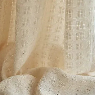 Beige wool insulating curtain geometric pattern