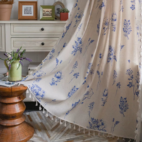 Industrial Curtain Blue Patterns
