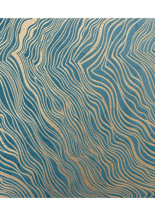 Blue Curtain Golden Lines