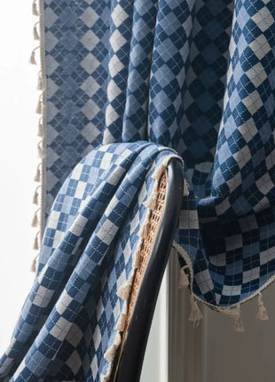 Two-tone curtain woven cotton linen heather effect