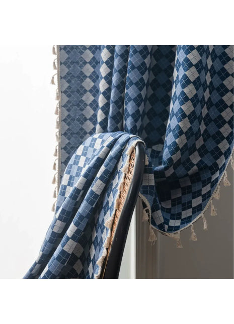 Two-tone curtain woven cotton linen heather effect