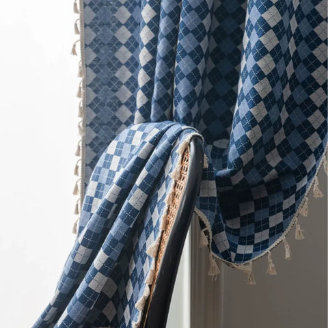 Two-tone curtain woven cotton linen heather effect