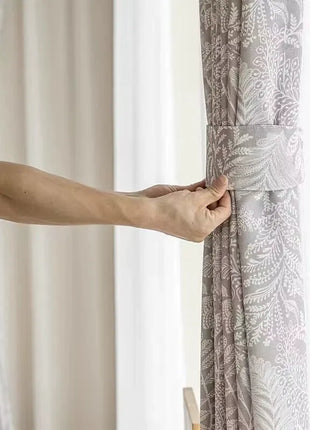 Light Beige Patterned Curtain
