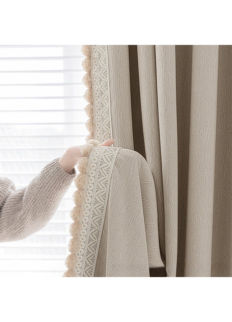 Beige pompom chenille