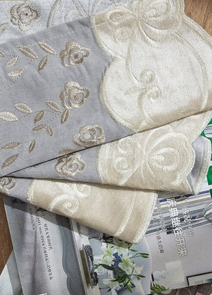 Double Rideaux Occultant Fleurs Brodée sur Lin