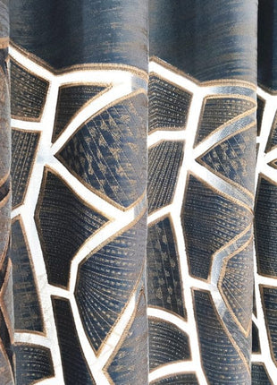 Double rideaux motif geometrique