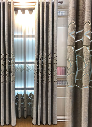 Double rideaux motif geometrique