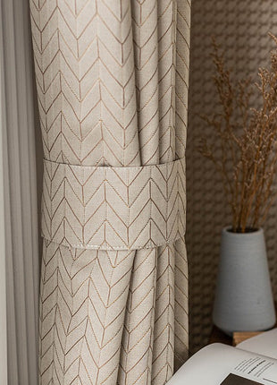 Rideau Beige Epais Geometrique