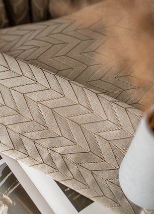 Rideau Beige Epais Geometrique