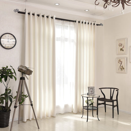 Rideau occultant blanc cassé crème effet lin style contemporain scandinave salon lumineux