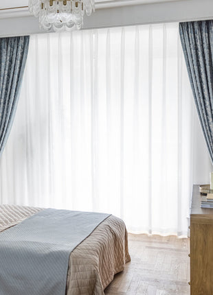 Rideau Bleu Lignes Doré