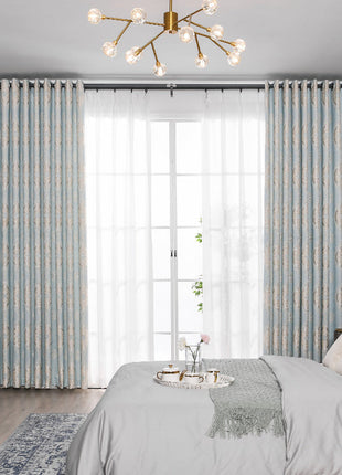 Rideau Luxe Salon Bleu Gris