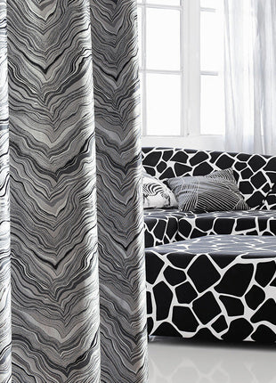 Rideau Noir Blanc Vagues