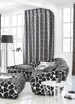 Rideau Noir Blanc Vagues