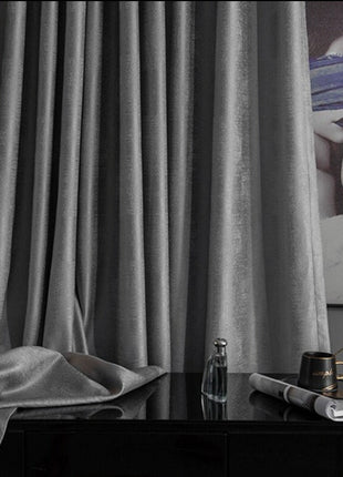 Rideau Occultant Velours (Gris)