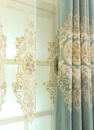 Rideau Royal Bleu Brodé