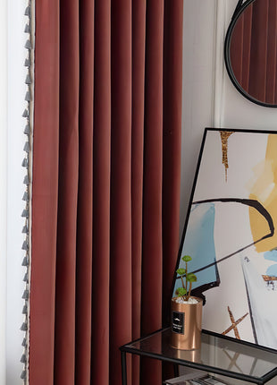 Rideau Salon Rouge et Gris
