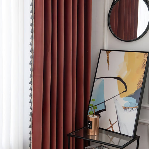 Rideau Salon Rouge et Gris