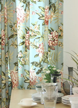 Rideau Vert Vintage Fleuri