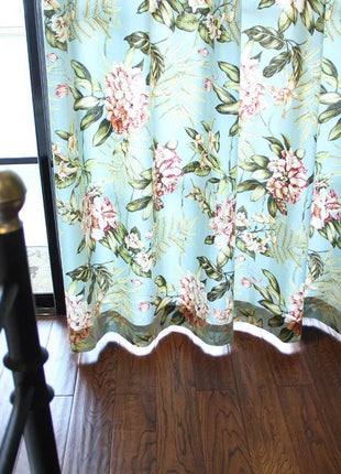 Rideau Vert Vintage Fleuri