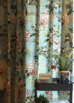 Rideau Vert Vintage Fleuri