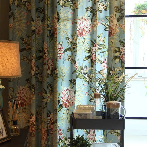 Rideau Vert Vintage Fleuri