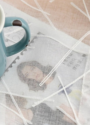 Rideau Voilage Blanc avec Motif