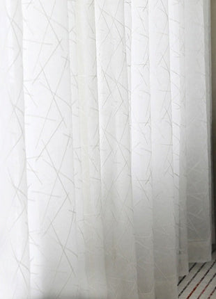 Rideau Voilage Blanc avec Motif
