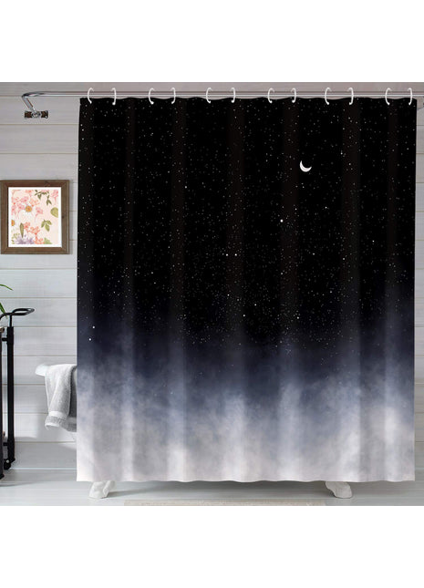 Rideau de Douche Motif Lune  (L180cm x H200cm)