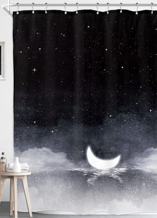 Rideau de Douche Motif Lune  (L180cm x H200cm)