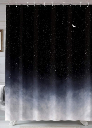 Rideau de Douche Noir et Blanc (L180cm x H200cm)