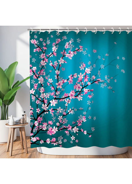 Rideau de Douche Sakura Japonais  (L180cm x H200cm)