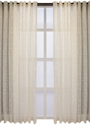 Voilage Blanc Fleuri