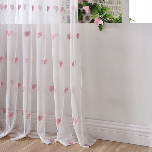 Voilage avec Motif Coeur