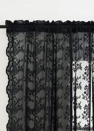 Voilage noir brodé