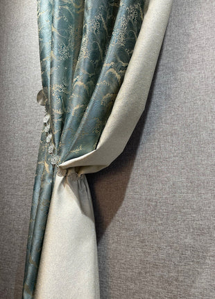 Rideau Bleu Motif Vagues