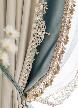 Rideau Luxe Bleu et Blanc