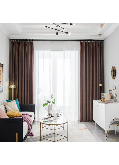 Rideau Velours Marron