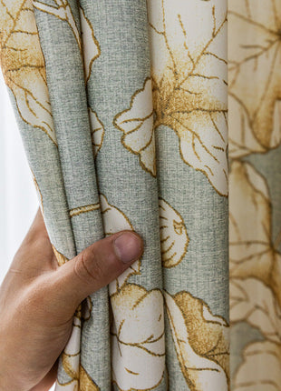 vert motifs feuilles jaune